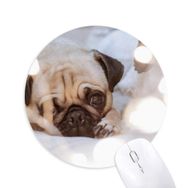 Dıythinker Bulldog Evcil Hayvan Yalnız Resim Baskılı Yuvarlak Kaymaz Kauçuk Mouse Pad