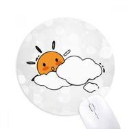 Dıythinker Bulut Hava Güneş İllüstrasyon Desen Baskılı Yuvarlak Kaymaz Kauçuk Mouse Pad