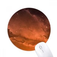 Dıythinker Bulutlar Kırmızı Yıldızlı Gökyüzü Baskılı Yuvarlak Kaymaz Kauçuk Mouse Pad