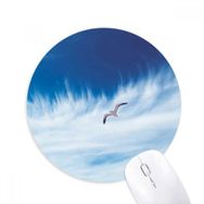 Dıythinker Bulutlar Kuş Mavi Gökyüzü Baskılı Yuvarlak Kaymaz Kauçuk Mouse Pad