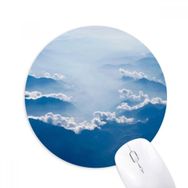 Dıythinker Bulutlar Mavi Beyaz Gökyüzü Baskılı Yuvarlak Kaymaz Kauçuk Mouse Pad