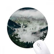 Dıythinker Bulutlar Orman Bilim Doğa Manzarası Baskılı Yuvarlak Kaymaz Kauçuk Mouse Pad