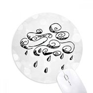 Dıythinker Bulutlu Yağmurlu El Boyaması Desen Baskılı Yuvarlak Kaymaz Kauçuk Mouse Pad