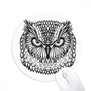 Dıythinker Büyük Gözler Baykuş Kuş Hayvan Portre Eskiz Baskılı Yuvarlak Kaymaz Kauçuk Mouse Pad