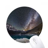 Dıythinker Buzul Gölü Gözlemleme Yıldızlar Galaksi Desenli Baskılı Yuvarlak Kaymaz Kauçuk Mouse Pad