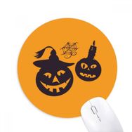 Dıythinker Cadılar Bayramı Balkabakları Mumlar Örümcek Ağları Baskılı Yuvarlak Kaymaz Kauçuk Mouse Pad
