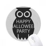 Dıythinker Cadılar Bayramı Basit Siyah Çizgi Film Baykuş Baskılı Yuvarlak Kaymaz Kauçuk Mouse Pad