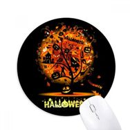 Dıythinker Cadılar Bayramı Çizgi Film Ağaç Desenli Baskılı Yuvarlak Kaymaz Kauçuk Mouse Pad
