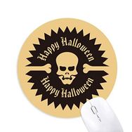Dıythinker Cadılar Bayramı Dairesel Desen Kafatası Baskılı Yuvarlak Kaymaz Kauçuk Mouse Pad