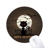 Dıythinker Cadılar Bayramı Gece Kedi Catoon Baskılı Yuvarlak Kaymaz Kauçuk Mouse Pad