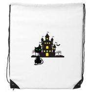 Dıythinker Cadılar Bayramı Horrible Gloomy Castle Kedi Sırt Çantası