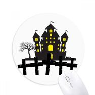 Dıythinker Cadılar Bayramı Parlak Kale Baskılı Yuvarlak Kaymaz Kauçuk Mouse Pad