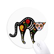 Dıythinker Cadılar Bayramı Terror Atmosfer Siyah Kedi Kemik Kalp Baskılı Yuvarlak Kaymaz Kauçuk Mouse Pad