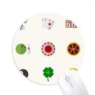 Dıythinker Casino Küçük Element İllüstrasyon Baskılı Yuvarlak Kaymaz Kauçuk Mouse Pad