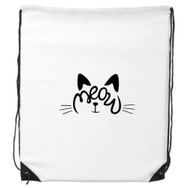 Dıythinker Cat Meow Alıntı DIY Tasarım İpli Sırt Çantası