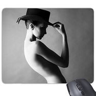 Dıythinker Caz Şapka Siyah Çıplak Sırt Seksi Kız Gal Lady Dikdörtgen Kaymaz Kauçuk Mouse Pad
