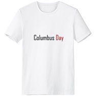 DIYthinker Celebrate Beyaz Columbus Day Blessing Festival Tatil Gala Kutlama Kelimeleri Bisiklet Yaka Tişört
