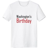 DIYthinker Celebrate Beyaz Washington's Birthday Blessing Festival Tatil Gala Kutlama Kelimeleri Bisiklet Yaka Tişört