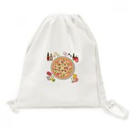 Dıythinker Çeşitli Pizza İtalya Domates Gıdaları Kanvas İpli Sırt Çantası