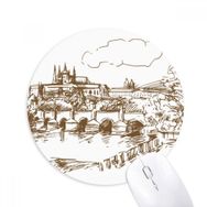 Dıythinker Charles Köprüsü Prag Çek Cumhuriyeti Simgesi Baskılı Yuvarlak Kaymaz Kauçuk Mouse Pad