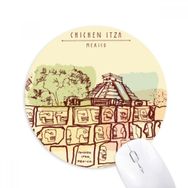Dıythinker Chichen Itza Meksika Antik Medeniyet Çizim Baskılı Yuvarlak Kaymaz Kauçuk Mouse Pad