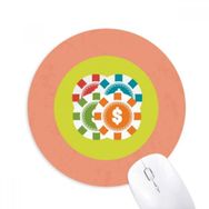 Dıythinker Chips Casino Çizgi Film İllüstrasyon Baskılı Yuvarlak Kaymaz Kauçuk Mouse Pad