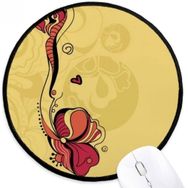 Dıythinker Çiçek Bitkiler Renkli Sanat Tahıl Yuvarlak Kaymaz Mouse Pad