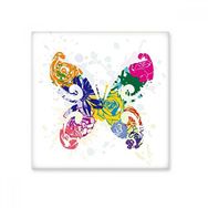 Dıythinker Çiçek Desenli Renkli Kelebek Grafiti Seramik 10x10 cm Seramik Karo