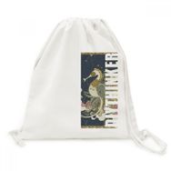 Dıythinker Çiçek Japonya Hippocampus Ukiyo-e Kanvas İpli Sırt Çantası