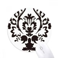 Dıythinker Çiçek Siyah Paralel Barok Sanat Desen Yuvarlak Kaymaz Kauçuk Mouse Pad