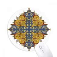 Dıythinker Çiçek Yaprağı Paralel Tekrarlama İllüstrasyon Desen Yuvarlak Kaymaz Kauçuk Mouse Pad