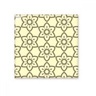 Dıythinker Çiçekler Klasik Desen Sarı Brokar 10x10 cm Seramik Karo