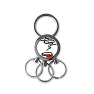 Dıythinker Çin Çin Çay Kupası Geleneksel Kültür İllüstrasyon Desen Metal Anahtarlık