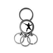 Dıythinker Çin Çin Shaolin Çubuk Kung Fu Dövüş Sanatı Keşiş Asker Geleneksel Kültür İllüstrasyon Desen Metal Anahtarlık