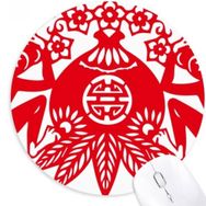 Dıythinker Çin Çin Zodyak Maymun Şeftali Çiçekleri Yuvarlak Kaymaz Kauçuk Mouse Pad