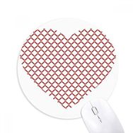 Dıythinker Circles Kalp Sevgililer Günü Kırmızı Baskılı Yuvarlak Kaymaz Kauçuk Mouse Pad