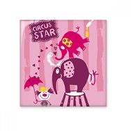 Dıythinker Circus Star Palyaço Fil Pembe 10x10 cm Seramik Karo
