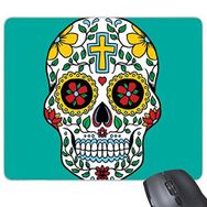 Dıythinker Cirrus Skull Çiçek Haç Meksika Kültürü İllüstrasyon Dikdörtgen Kaymaz Kauçuk Mouse Pad