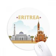 Dıythinker City Castle Building Eritre Baskılı Yuvarlak Kaymaz Kauçuk Mouse Pad