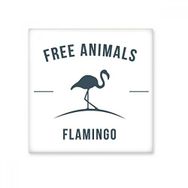 Dıythinker Çizgi Film Flamingo Hayvan Mavi Silüet Seramik 10x10 cm Seramik Karo