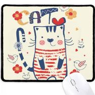 Dıythinker Çizgi Film Sevimli Kedi Kuş Çiçek Çizimi Kaymaz Mouse Pad