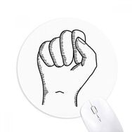 Dıythinker Clenched Jest Çizgi Çizim Desenli Baskılı Yuvarlak Kaymaz Kauçuk Mouse Pad