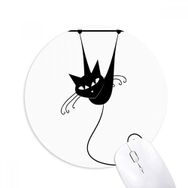 Dıythinker Climb Rail Siyah Kedi Cadılar Bayramı Hayvan Baskılı Yuvarlak Kaymaz Kauçuk Mouse Pad