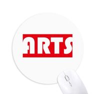 Dıythinker Course and Major Single Word Arts Kırmızı Baskılı Yuvarlak Kaymaz Kauçuk Mouse Pad