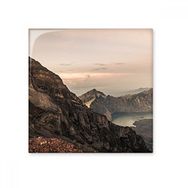 Dıythinker Dağ Çöl Güneş Sis Bulutlar Göl 15x15 cm Seramik Karo