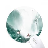 Dıythinker Dağ Yağmur Mo Çin Suluboya Baskılı Yuvarlak Kaymaz Kauçuk Mouse Pad