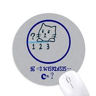 Dıythinker Daire Matematik Problem Kedi İllüstrasyonu Baskılı Yuvarlak Kaymaz Kauçuk Mouse Pad