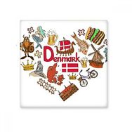 Dıythinker Danimarka Aşk Kalp Manzara Gümrük Simgesi Hayvanlar Ulusal Bayrak Konut Diyet Seramik Bisk Fayans Dekorasyon 20x20 cm Seramik Karo