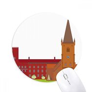 Dıythinker Danimarka Koling Ulusal Kent Simgesi Binası Baskılı Yuvarlak Kaymaz Kauçuk Mouse Pad