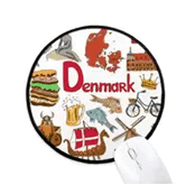 Dıythinker Danimarka Manzara Hayvanlar Ulusal Bayrak Yuvarlak Kaymaz Mouse Pad